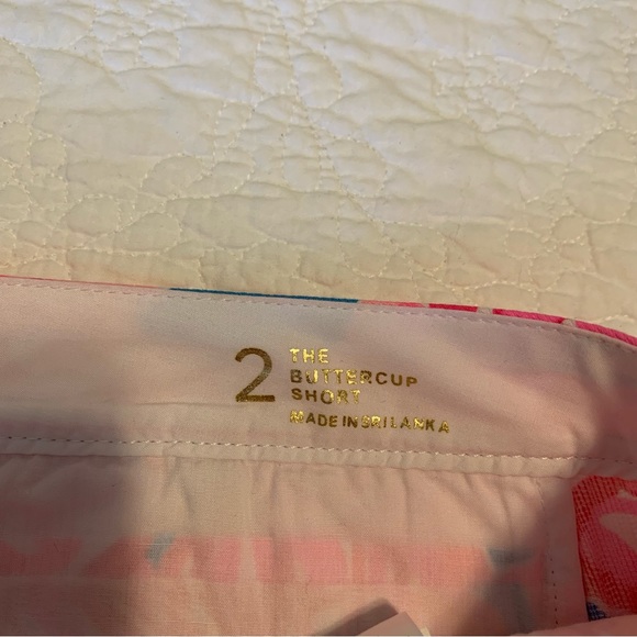 Lilly Pulitzer size 2 buttercup shorts pink floral blue short scalloped - Picture 4 of 7